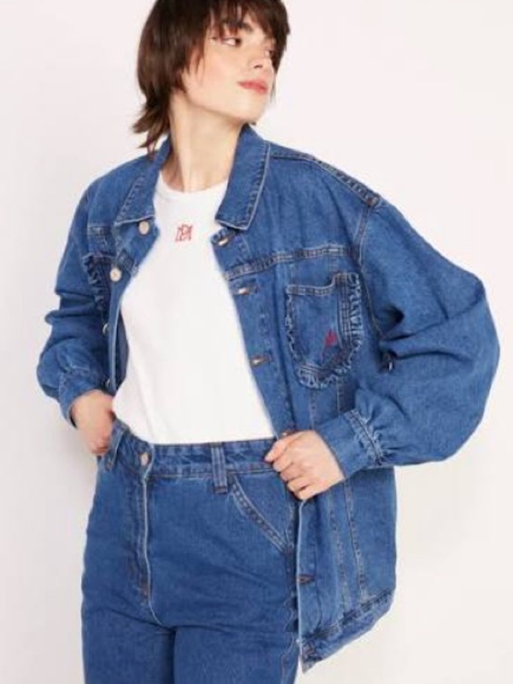 DAMSON MADDER frilly fin denim jacket size US 8